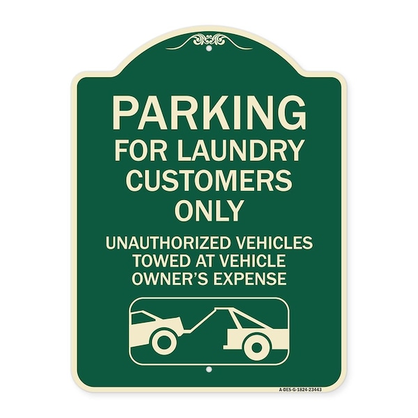 Parking for Laundry Customers Only Unauthorized Vehicles Towed at Vehicle Owners Exp, G-1824-23443